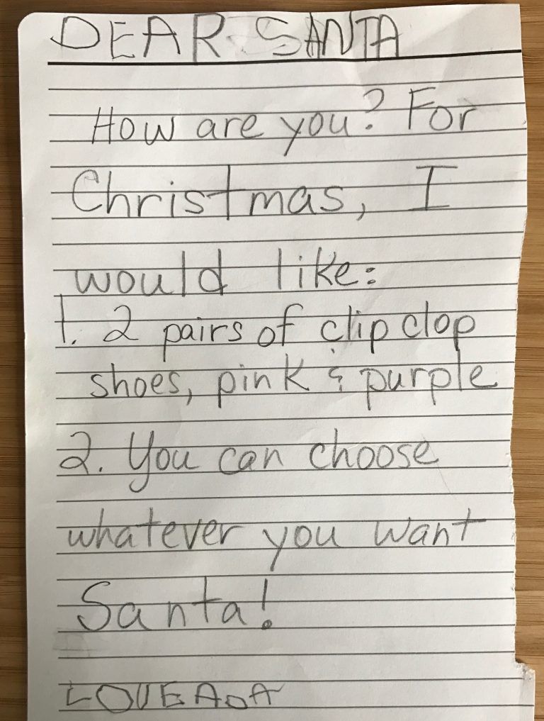 Christmas letter to Santa