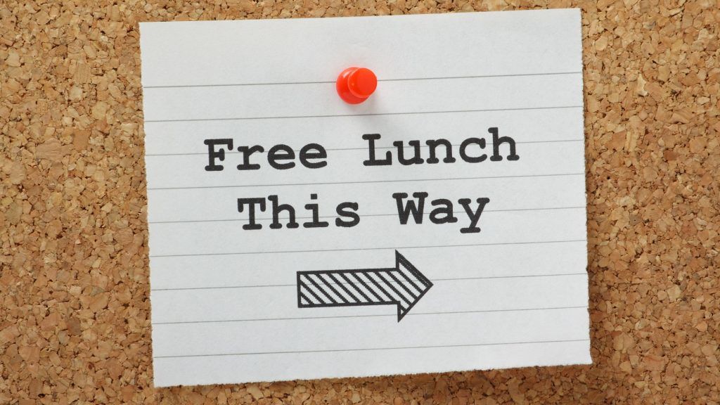 Sign for free lunch